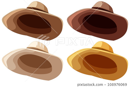 Cartoon Set of Farmer Hats Cartoon Set of Farmer Hats 108976069