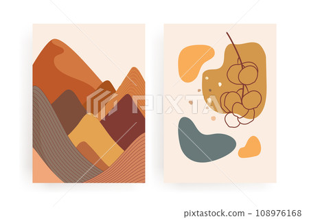 Boho abstract  wall art collection 108976168
