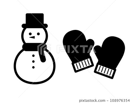 雪人手套圖標 雪人手套圖標 108976354