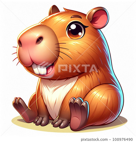 AI illustration of a sitting capybara 108976490