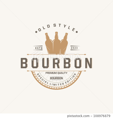 Whiskey Logo, Drink Label Design With Old Retro Vintage Ornament Illustration Premium Template Whiskey Logo, Drink Label Design With Old Retro Vintage Ornament Illustration Premium Template 108976879