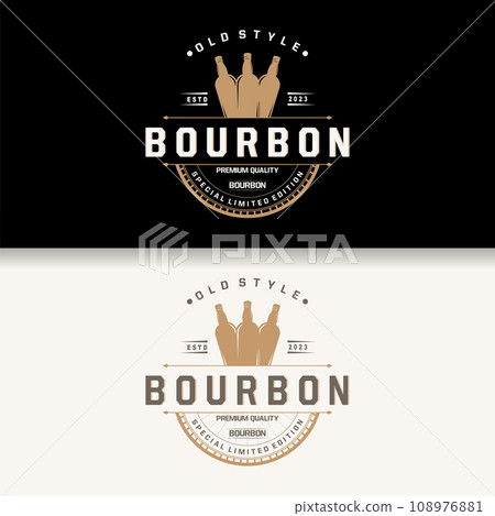 Whiskey Logo, Drink Label Design With Old Retro Vintage Ornament Illustration Premium Template Whiskey Logo, Drink Label Design With Old Retro Vintage Ornament Illustration Premium Template 108976881
