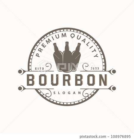 Whiskey Logo, Drink Label Design With Old Retro Vintage Ornament Illustration Premium Template Whiskey Logo, Drink Label Design With Old Retro Vintage Ornament Illustration Premium Template 108976895