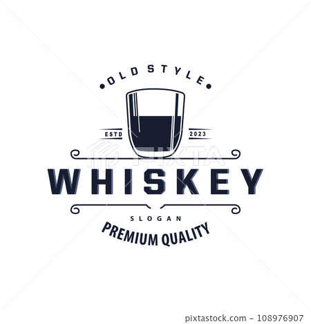 Whiskey Logo, Drink Label Design With Old Retro Vintage Ornament Illustration Premium Template Whiskey Logo, Drink Label Design With Old Retro Vintage Ornament Illustration Premium Template 108976907