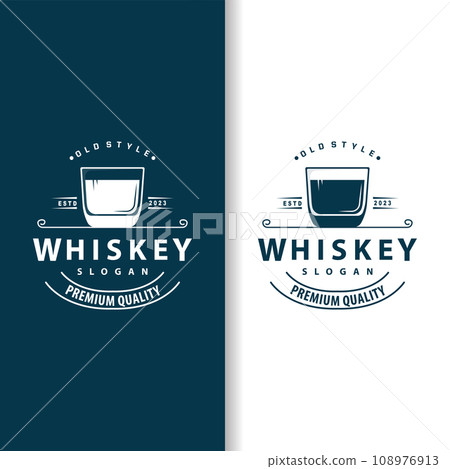 Whiskey Logo, Drink Label Design With Old Retro Vintage Ornament Illustration Premium Template Whiskey Logo, Drink Label Design With Old Retro Vintage Ornament Illustration Premium Template 108976913