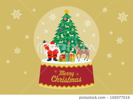 Christmas snow globe illustration_1_with background_golden 108977016