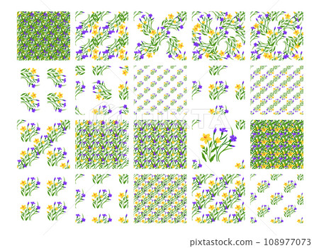 Seamless pattern flowers vector illustration. The endless repetition seamless pattern symbolized cyclic nature existence The seamless background provided serene setting for scene The seamless pattern Seamless pattern flowers vector illustration. The endless repetition seamless pattern symbolized cyclic nature existence The seamless background provided serene setting for scene The seamless pattern 108977073