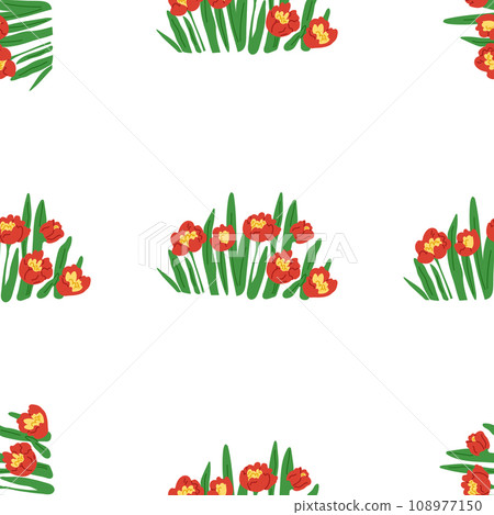 Flower pattern vector illustration. The patterned fabric showcased variety blossoming flowers The flower pattern metaphor illustrated growth and transformation individuals The flowery design evoked 108977150