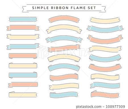 簡單的絲帶標題設置,格線/柔和的顏色中有間隙 簡單的絲帶標題設置,格線/柔和的顏色中有間隙 108977309