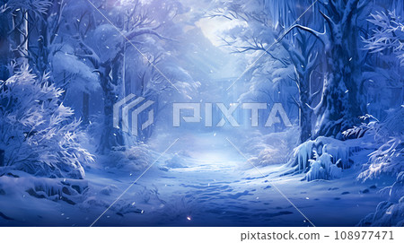 Magical winter forest covered in snow Magical winter forest covered in snow 108977471