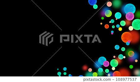 彩色和流行圓點框架，黑色背景 108977537