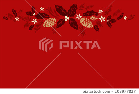 冬季聖誕節紅色背景插畫 108977827