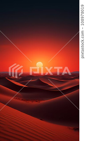 sunset over the desert sunset over the desert 108978019