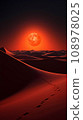 sunset over the desert 108978025
