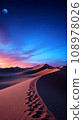 sunset over the desert 108978026