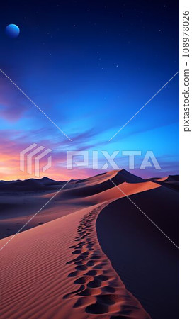 sunset over the desert sunset over the desert 108978026