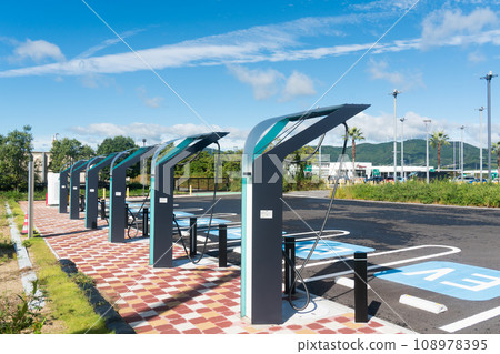 EV charging equipment in the service area EV charging equipment in the service area 108978395