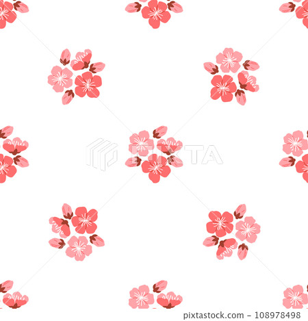 Sakura pattern vector illustration. The seamless sakura pattern concept celebrated profound connection between humanity and natural world The decorative elements incorporated repetitive sakura motifs Sakura pattern vector illustration. The seamless sakura pattern concept celebrated profound connection between humanity and natural world The decorative elements incorporated repetitive sakura motifs 108978498