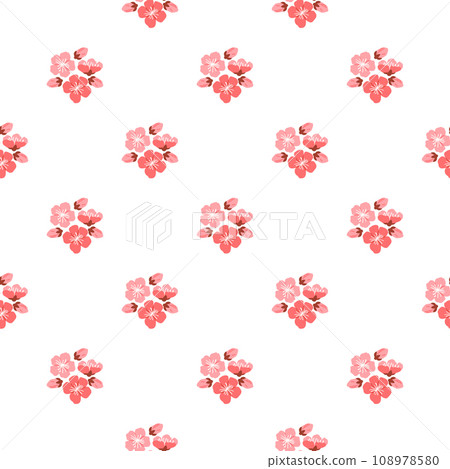 Sakura pattern vector illustration. The decorative elements incorporated repetitive sakura motifs, adding touch elegance and sophistication The seamless design showcased intricate patterns 108978580