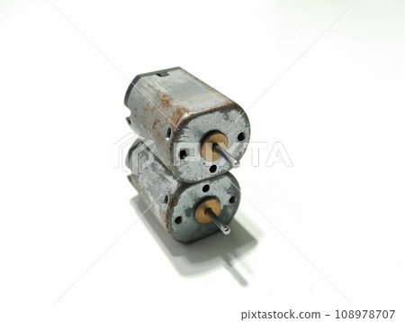 A picture of drone motor isolated on white background A picture of drone motor isolated on white background 108978707