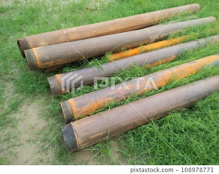 A picture of steel pipes with selective focus A picture of steel pipes with selective focus 108978771