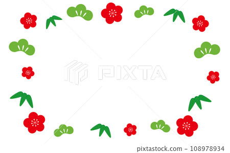 Shochiku plum frame vector illustration 108978934
