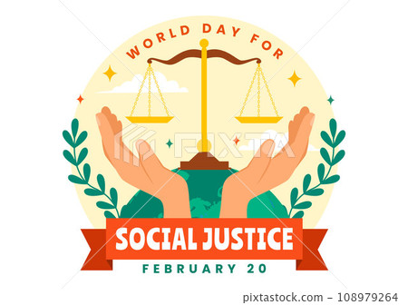 World Day of Social Justice Vector Illustration on February 20 with Scales or Hammer for a Just Relationship and Injustice Protection in Background World Day of Social Justice Vector Illustration on February 20 with Scales or Hammer for a Just Relationship and Injustice Protection in Background 108979264