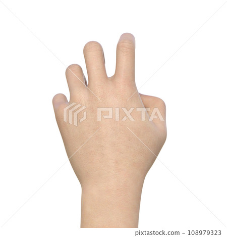 女人的手背處於抓握某物的姿勢,僅顯示手勢的部分。 女人的手背處於抓握某物的姿勢,僅顯示手勢的部分。 108979323