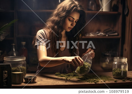 The process of making jam from marijuana. 108979519