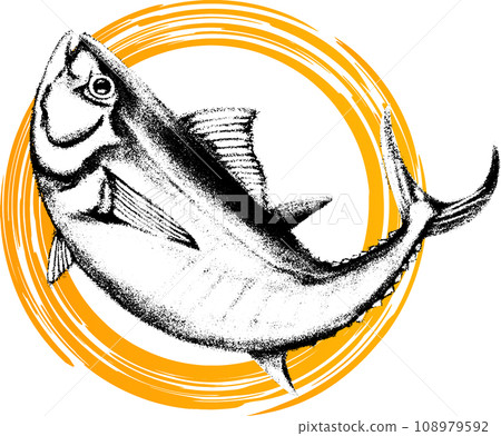 寫實日式鮪魚插畫 108979592