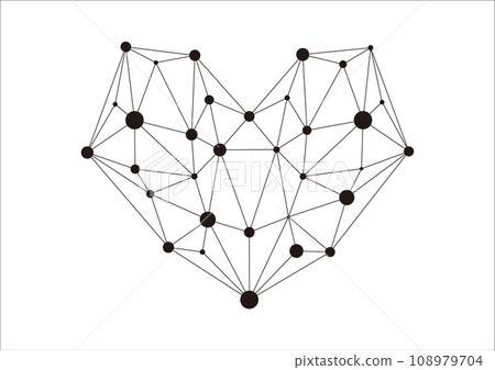 heart network material on white background 108979704