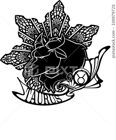 可用於剪紙等的金牛座圖案。 108979728