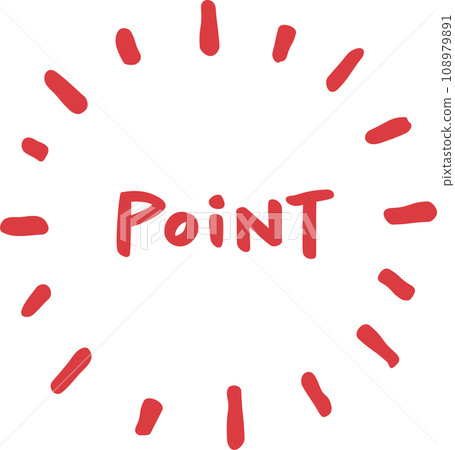 Vector material of red "POINT" handwritten text Vector material of red "POINT" handwritten text 108979891