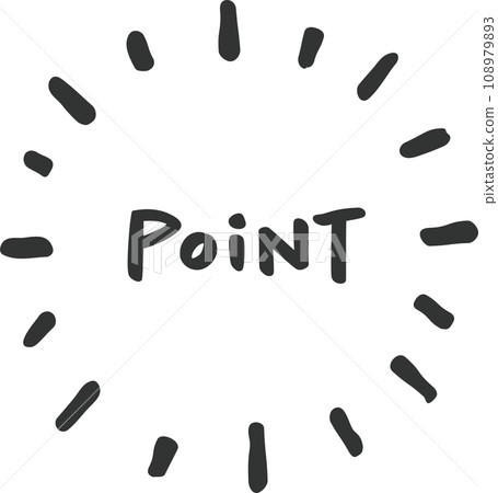 Vector material of black "POINT" handwritten text 108979893