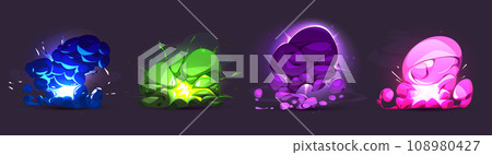 Cartoon explosion effect - game ui asset 108980427