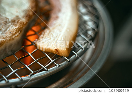 Meat And Vegetables On Barbecue Grill Stove Meat And Vegetables On Barbecue Grill Stove 108980429