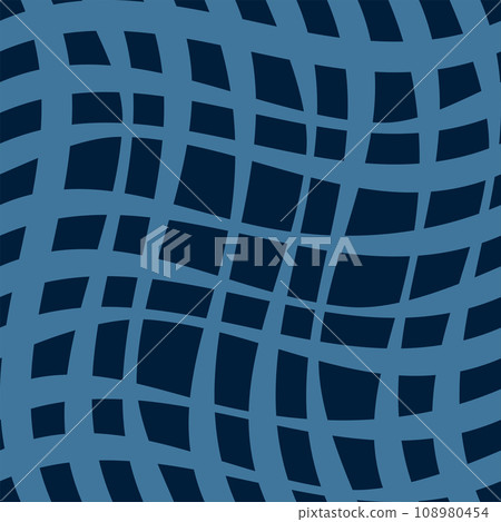 Cell grid seamless pattern, abstract mesh blue background 108980454