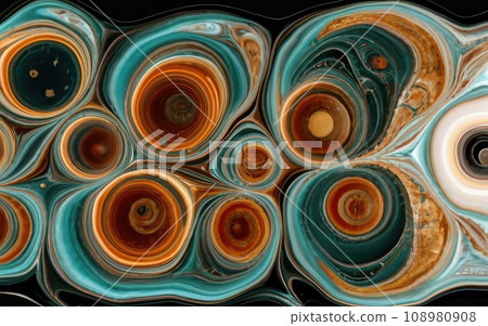 Iron metallic paint pour and fluid color blending  108980908