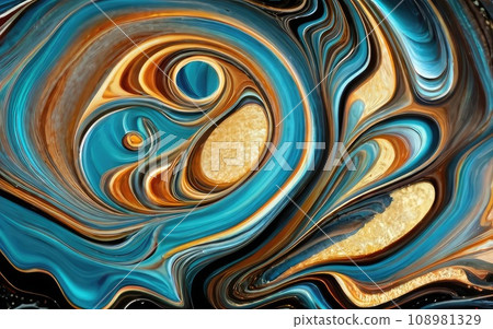 fluid metallic paint pour and color blending fluid metallic paint pour and color blending 108981329