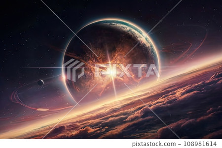 universe planets Milkyway and stars  108981614