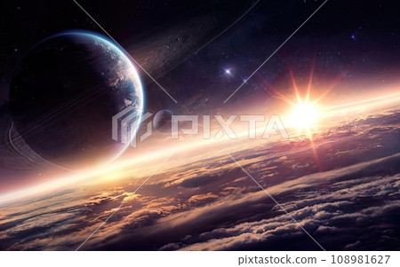 universe planets Milkyway and stars  108981627