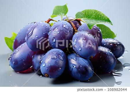 Group of plums with leaf Group of plums with leaf 108982044