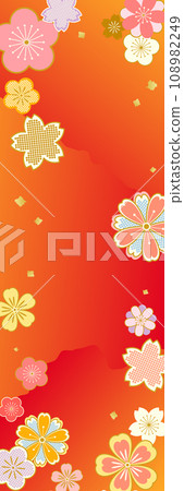 Japanese style flower background material vertical Japanese style flower background material vertical 108982249
