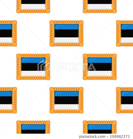 Pattern cookie with flag country Estonia in tasty biscuit Pattern cookie with flag country Estonia in tasty biscuit 108982371