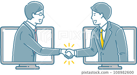 Image of a business deal being closed online 108982600