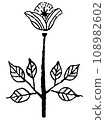 復古花卉單色插圖 108982602
