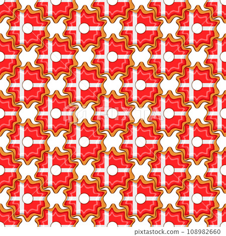 Pattern cookie with flag country Denmark in tasty biscuit Pattern cookie with flag country Denmark in tasty biscuit 108982660