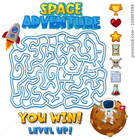 Space Adventure Maze Game Template Space Adventure Maze Game Template 108983098