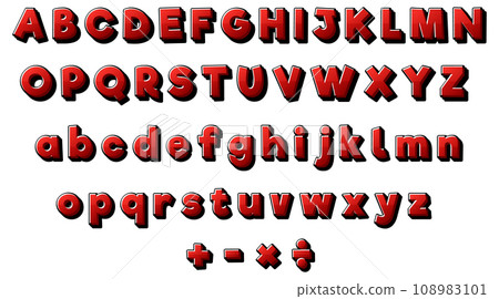 Colorful Cartoon Alphabet Font Illustration from A to Z 108983101