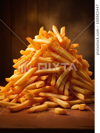 Heaps of french fries 108983447